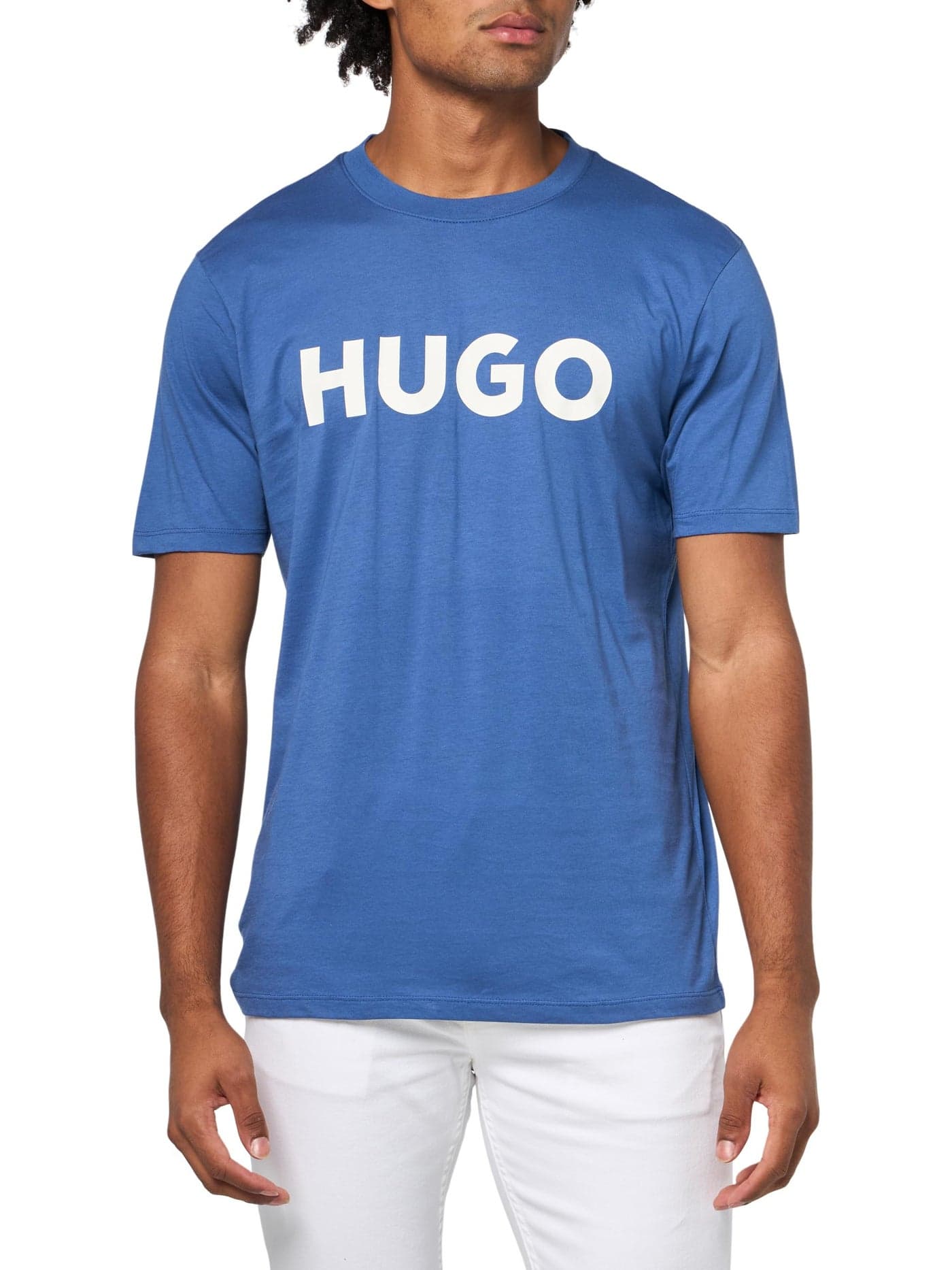 HUGO Print Logo Short Sleeve TShirt Skyline Blue XXL