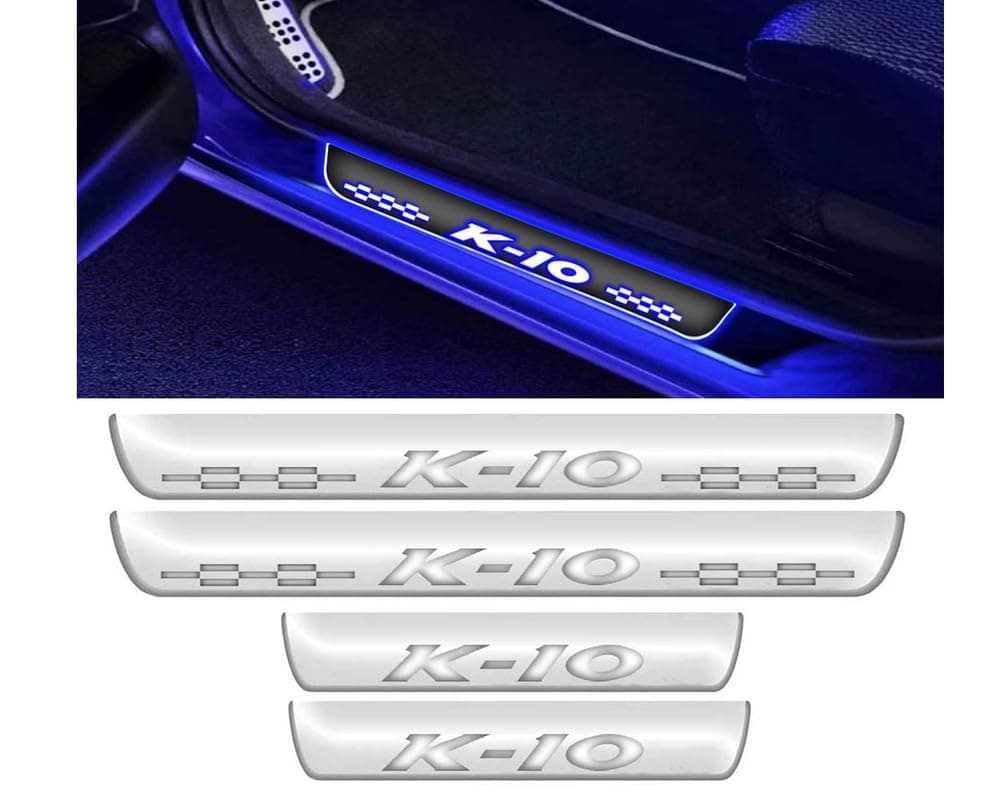 Auto E-Shopping Door Guard Foot Step LED Sill Car Door Guard Scuff Plate Compatible for Alto K-10 with Adhesive Tape 4 Piece