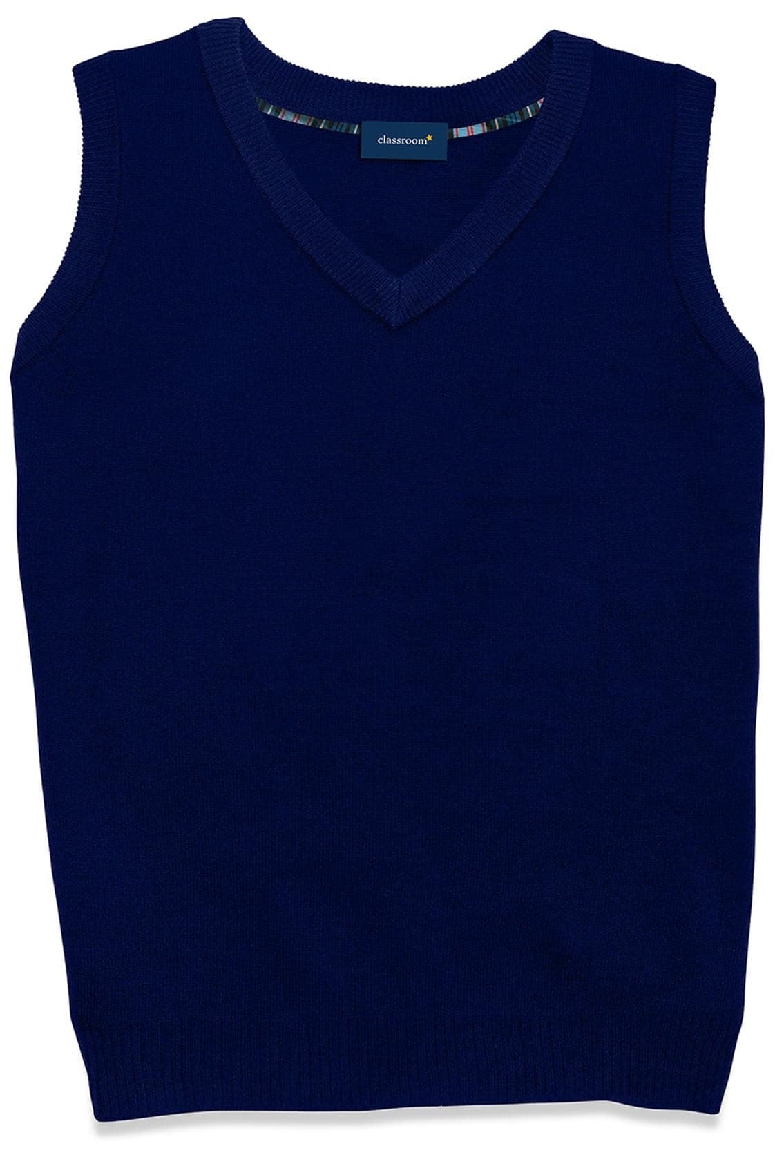 CLASSROOM Big Boys' Uniform Sweater Vest, Dark Navy, Medium