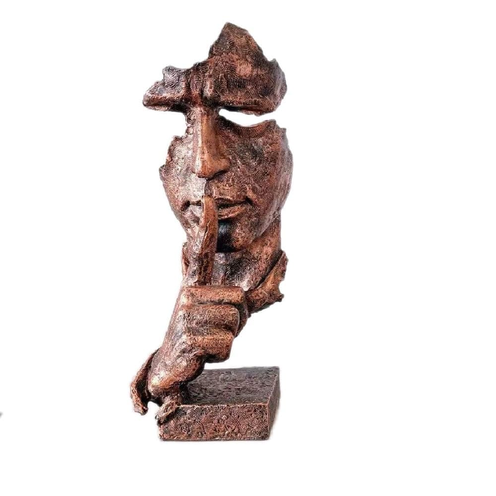 SMRTHMRT Abstract Thinkers SculpturesCreative The Thinker StatueKeep SilenceSilence is Gold Charaters FigurinesHome Office Decor Copper