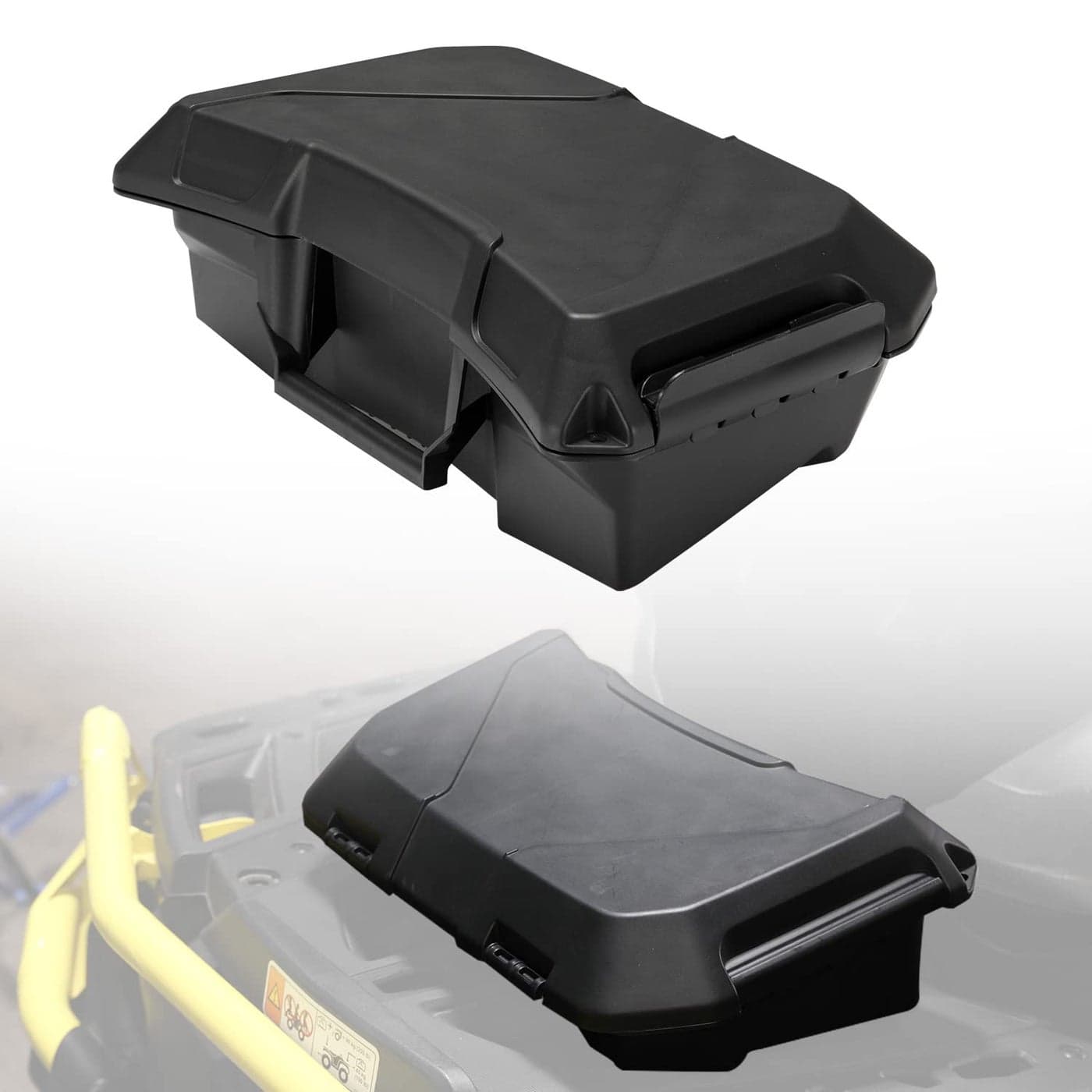 HAKA TOUGH Storage Cargo Box for CanAm Outlander 450 500 570 800 1000 with 2 GAL 75L Front Rear Waterproof Tool Bed ATV Bin Accessories Replace OEM 708200408 Black