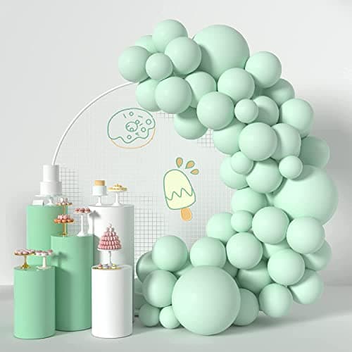 atorakushon Mint Green Colour Pastel Latex Party Balloons 10 Inches for Home Decoration Happy Birthday Party Supplies Wedding Anniversary Office Party Purpose Pack of 50