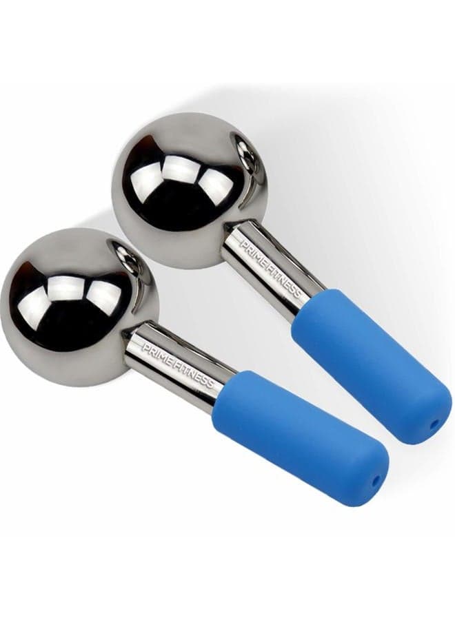 Ice Globes for Facials | Unbreakable Steel Cooling Roller | Cryo Sticks for Face | Massager for Face Neck & Eyes | Skin Care for Dark Circles, Puffiness, Wrinkles, Collagen Production (Blue)
