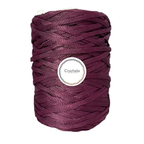 Crochela 4 MM Knitted Macrame Cord/Thread/Dori for Crochet, Knitting and Macrame (Weight : 250 Grams | Length : 100 Meters) (Purple)