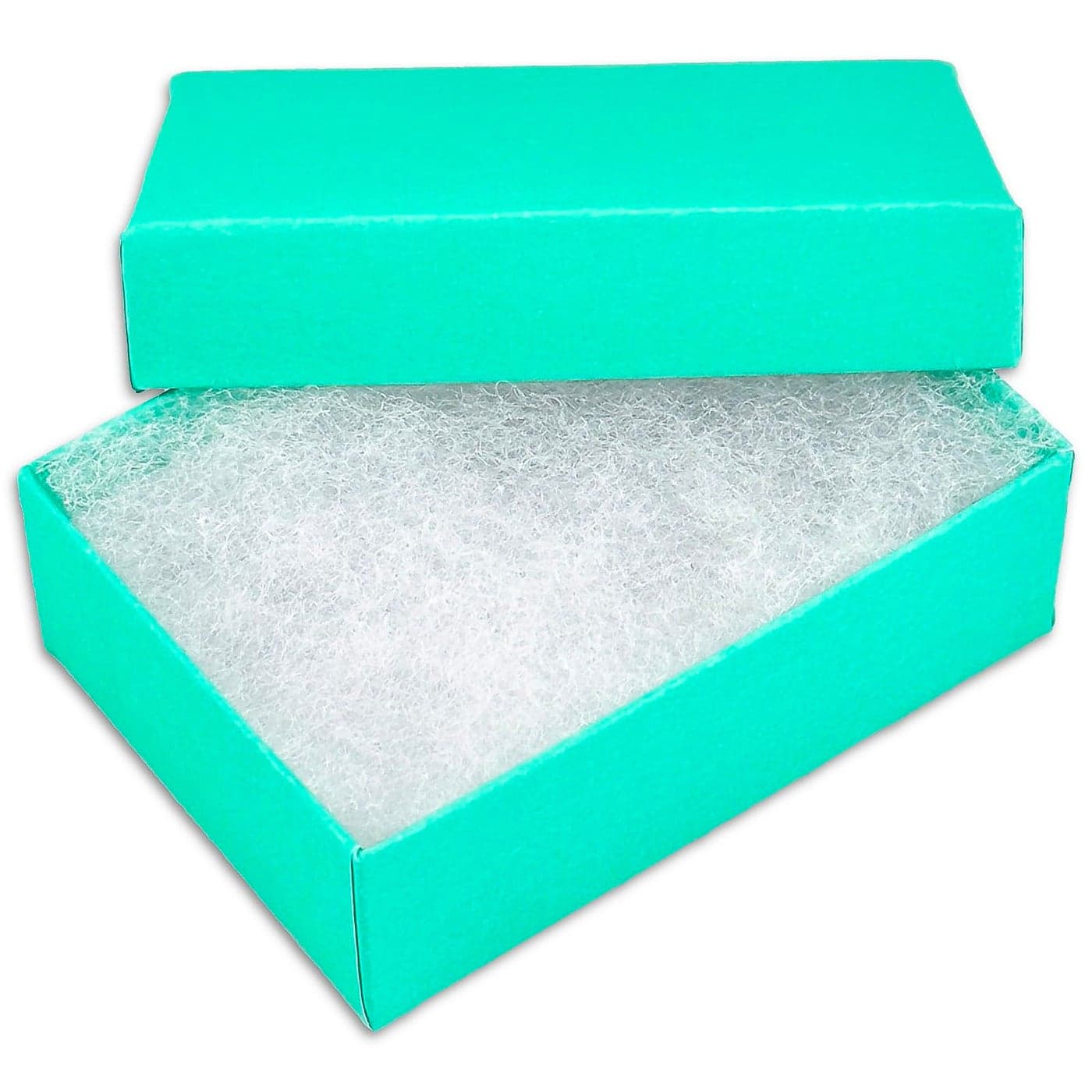 TheDisplayGuys 100Pack 21 Cotton Filled Cardboard Paper Jewelry Boxes Gift Case Teal Green 26 x 16 x 10 for Shipping or Storage