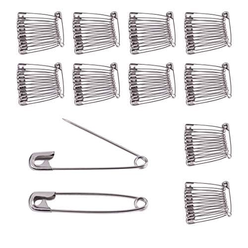 BEADNOVA Small Safety Pins Size 1 Nickel Finish Clothing Safety Pins for Clothes Garment Art Craft (120pcs, 1.1 Inch, 28mm)