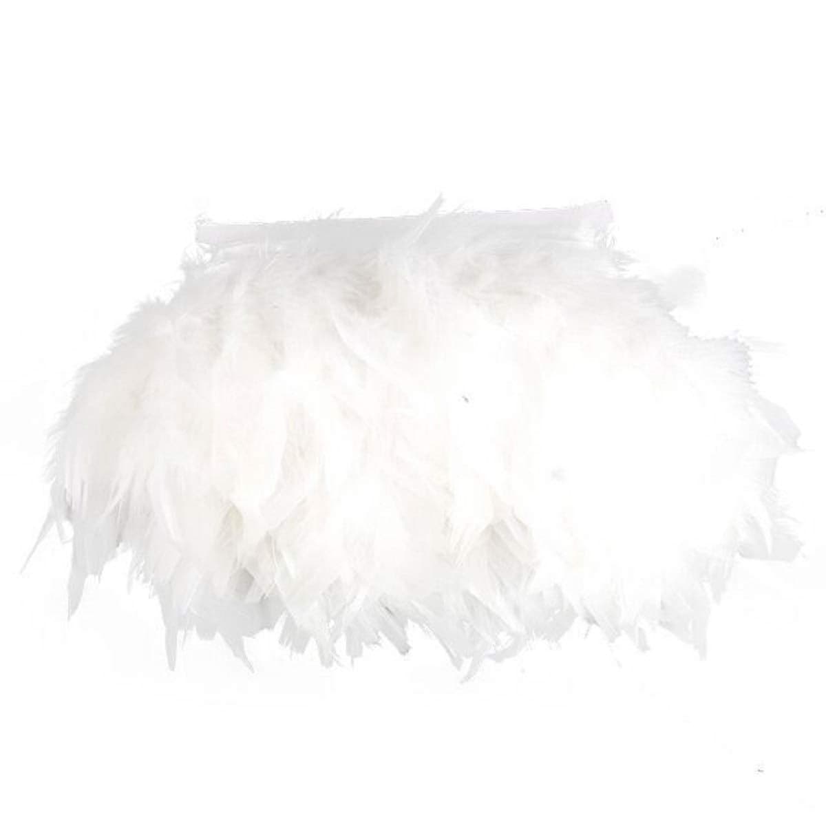 Yalulu 2 Meter Natural Feather Fringe Trim Ribbon 1015cm for Wedding SkirtDressClothes Decoration DIY Party Craft White