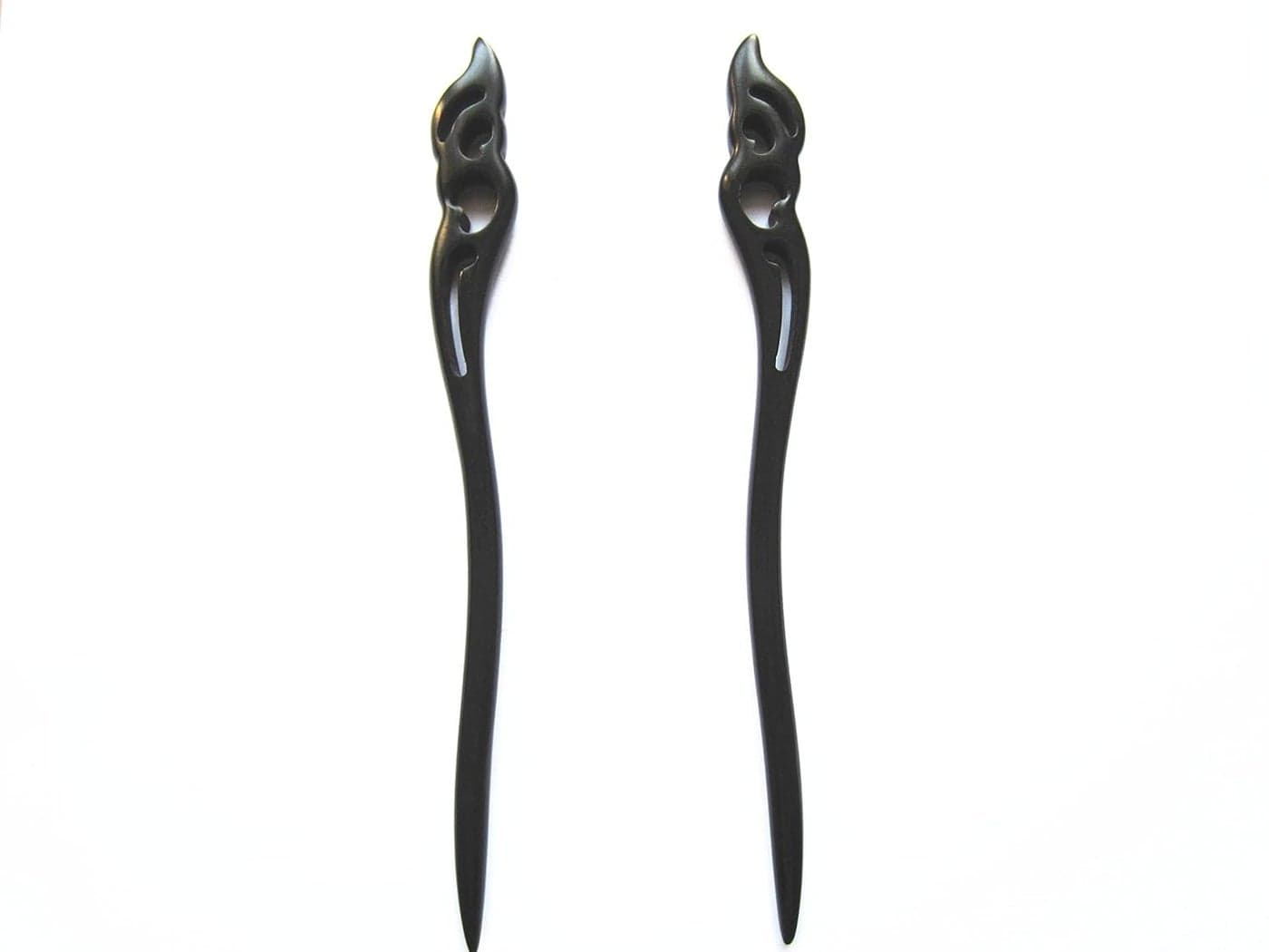 Myhsmooth Zzbgmoon 2 Count Hair Sticks Natural Black Sandalwoodebony Handmade Carved Hair Clip Shawl Hair Pins Pack of 2 Pcs Hold the Moon