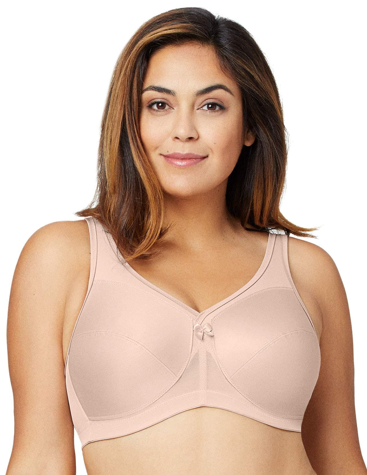 Glamorise Full Figure Plus Size MagicLift Active Support Bra Wirefree #1005 Café