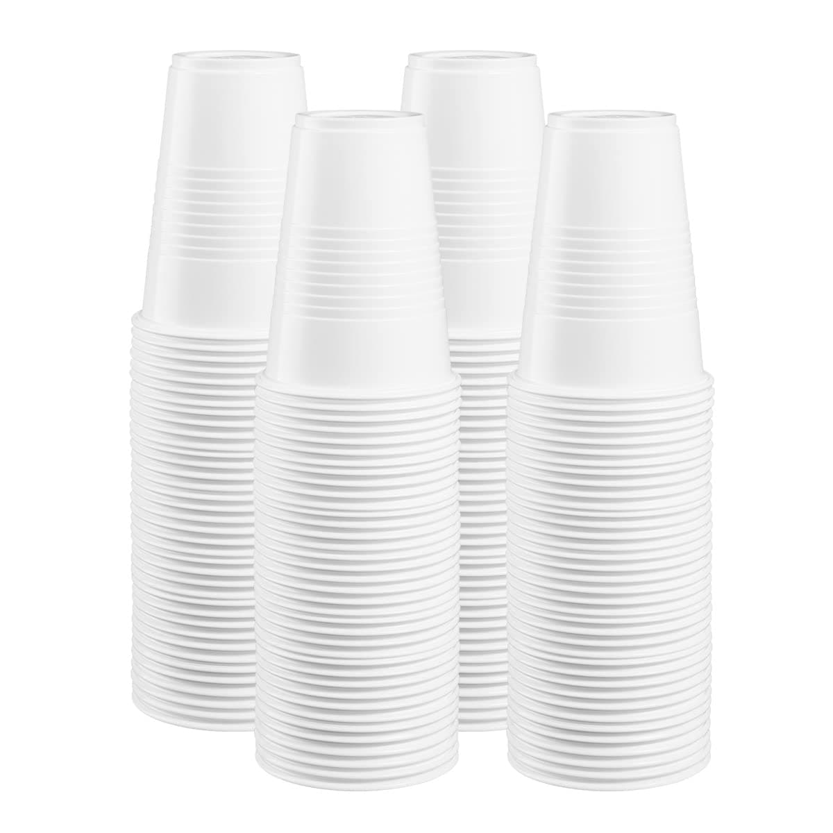Comfy Package 9 oz 500 Count White Plastic Cups Cold White Cups for Parties Disposable Drinking Cups for All occasions