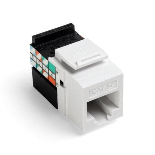 Leviton GigaMax Cat 5E QuickPort Connector, Cat 5E, 5G108-RW5, White