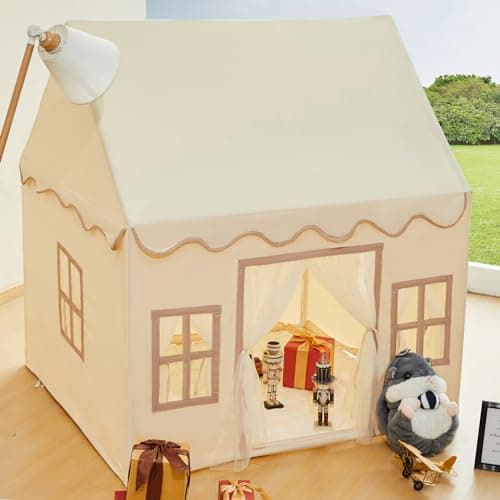 RongFa Playhouse Play Tent for KidsPortable with Padded Mat Star Lights Carry Bag Play Tent Indoor Outdoor Washable Kids Play House for Toddler