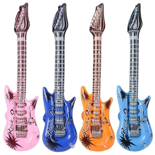 Rhode Island Novelty 24 Inch Rock Guitar Inflatables One Dozen