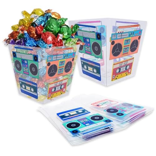 YAROMO Tape Radio Bucket Centerpiece 6 PCS 80s Party Supplies 90s Theme Birthday Party DecorationTape Radio Table Decor Retro Hip Hop Disco Pop Music Party