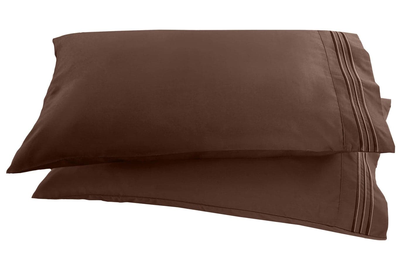 Elegant Comfort 1500 Thread Count Embroidered Egyptian Quality Luxurious Silky Soft Wrinkle Fade Resistant 2Piece Pillowcase King Chocolate Brown