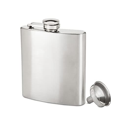 True Stainless Steel Metal Flask for Men and Women, Drinking Flasks for Vodka Whiskey Tequila Rum Cocktails, Travel, Backpacking, 6 oz Set of 1 Silver