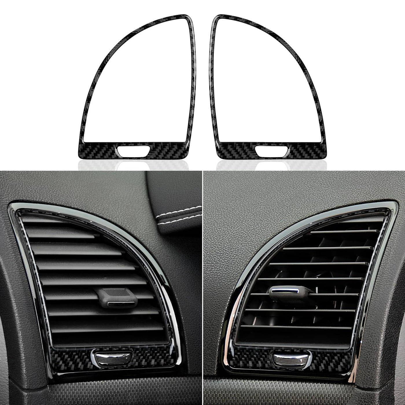 BRMYL Car Air Vent Outlet Cover Decals for 2011 2012 2013 2014 Chrysler 300 300C 300S LimitedBase Accessories Carbon Fiber Interior Stickers
