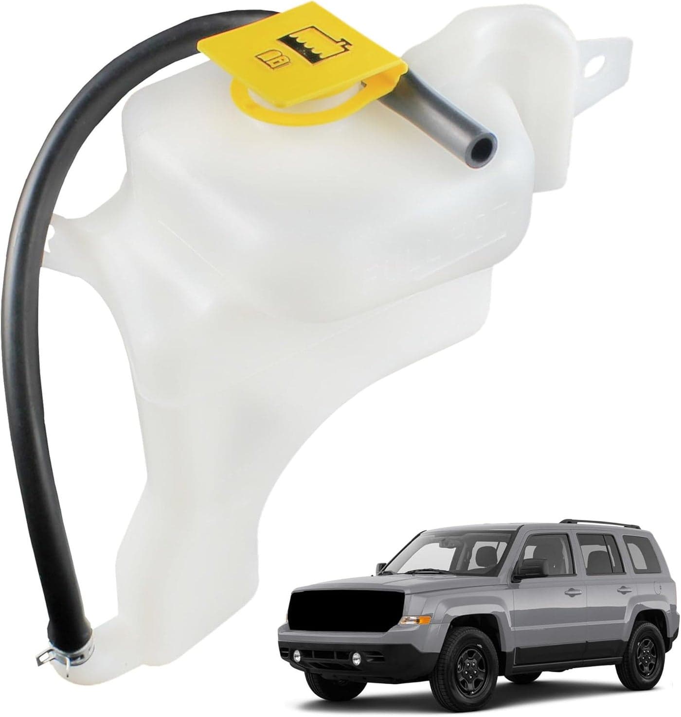 YzusGomumu Engine Radiator Coolant Overflow Reservoir Tank with Cap for Dodge Caliber and Jeep Compass/Patriot
