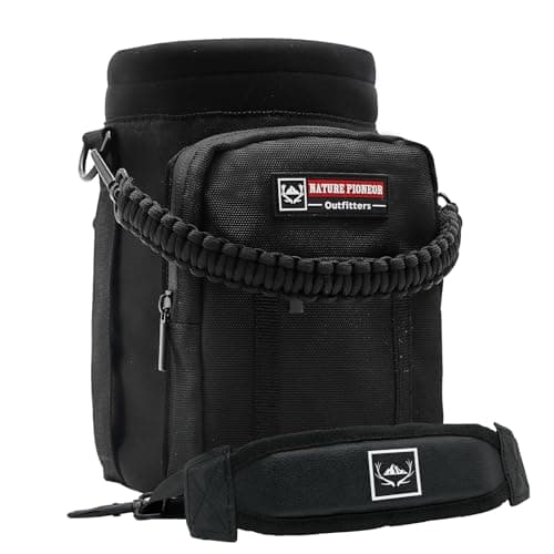 NATURE PIONEOR Water Bottle Carrier with Adjustable Strap - 26/36/46/64oz Insulated Water Bottle Holder Sling Sleeve with Paracord Handle & 2 Storage Pockets, Hiking, Camping, Gym