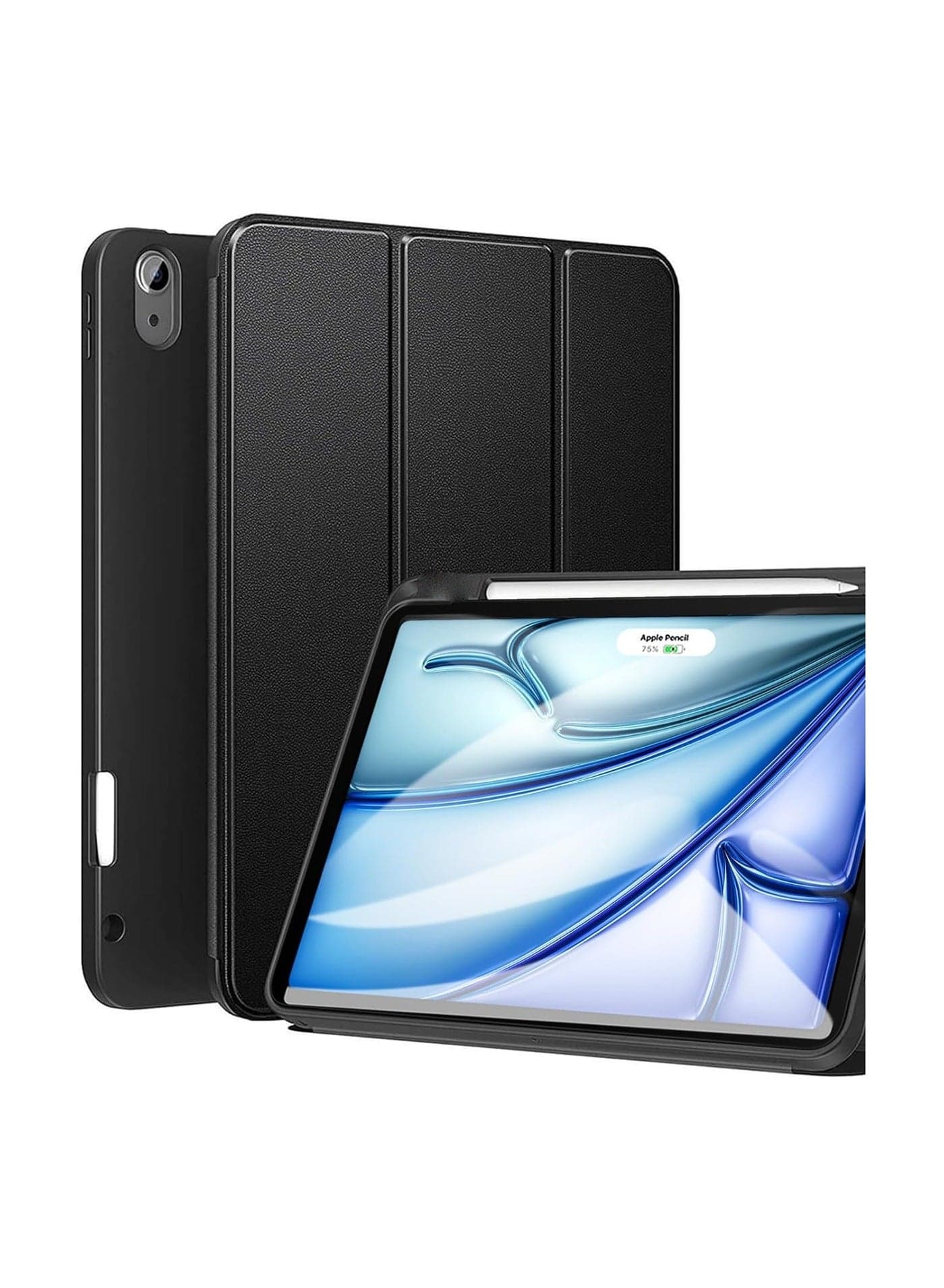 For iPad Air 6th Gen 11-inch 2024 Case and iPad Air 5th/4th Gen 10.9-inch 2022/2020 and iPad Pro 11-inch 2018 1st Model with Pencil Holder, Soft TPU Back Slim Tri-Fold Smart Case