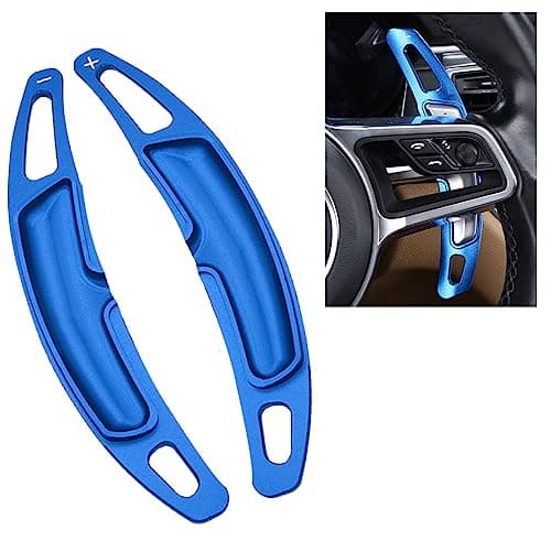 SANRILY Blue Aluminum Steering Wheel Paddle Shifter Extension Fit for Porsche Panamera Macan Cayenne 911 718 918 Spyder Boxster,2018 Panamera(New energy) Paddle Shifter Extension Accessories