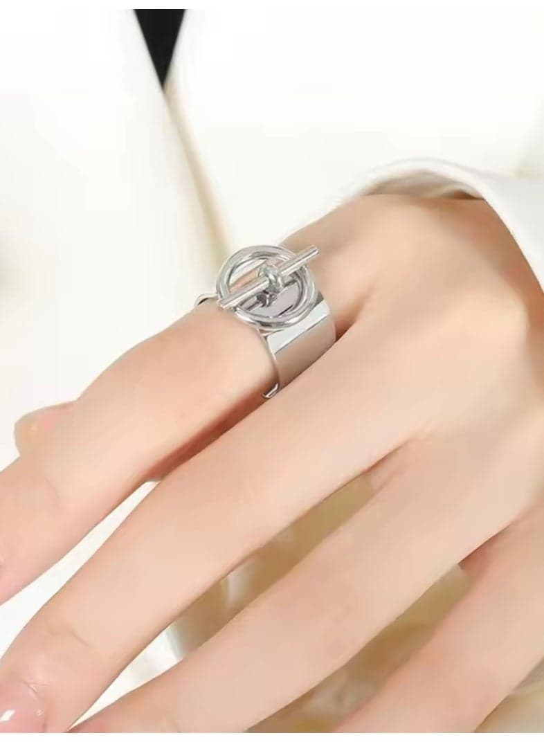 Stylish u0026 High Quality Stainless Steel Silver Plated Ring For Women One Size