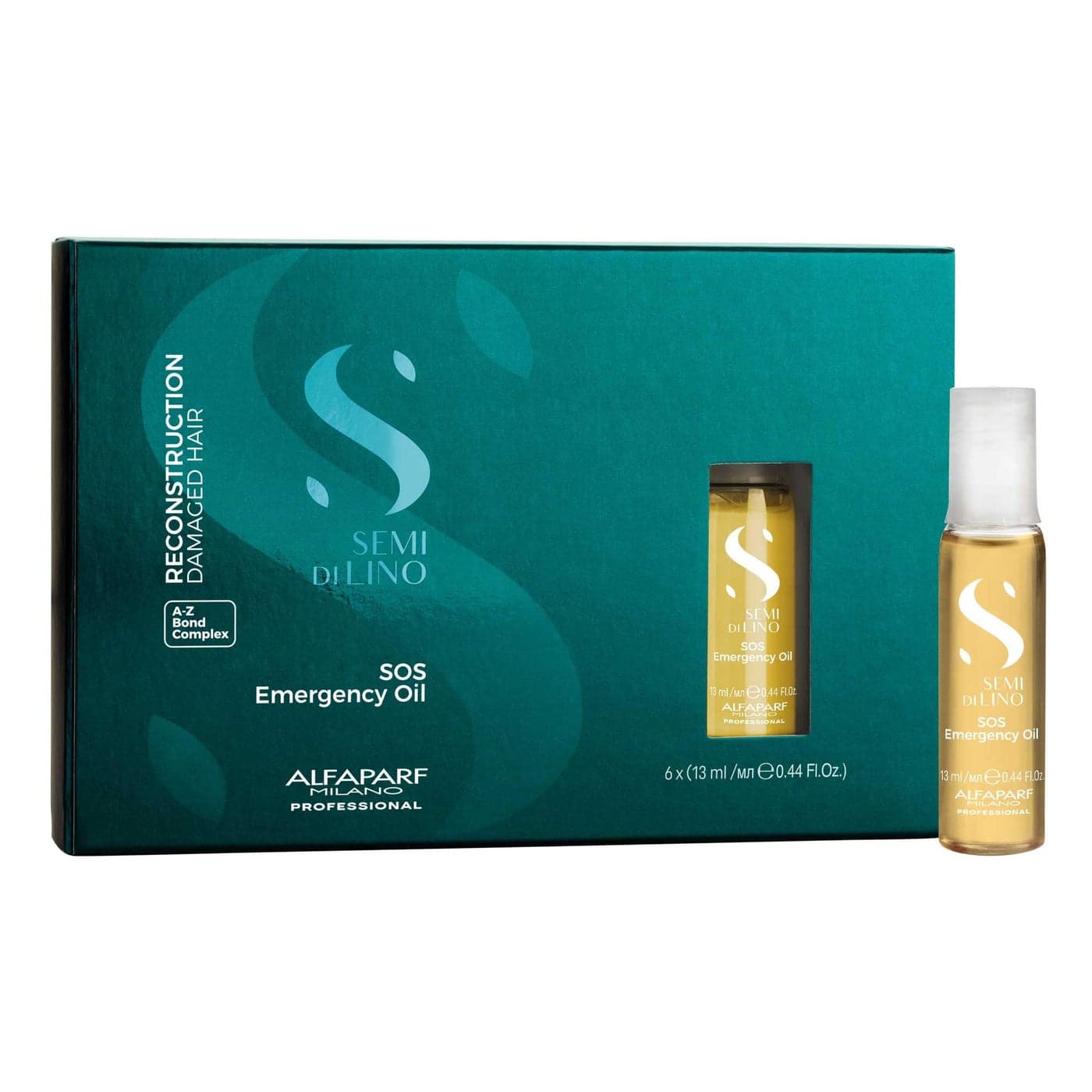 Alfaparf Milano Semi di Lino Reconstruction Reparative SOS Emergency Oil Hair Breakage Treatment for Strengthening Smoothing Repairing Damaged Hair Hydrating Hair Oil Vegan 6 Vials264 oz