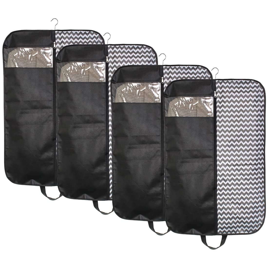 PrettyKrafts Foldable Mens Coat Cover Blazer Cover Pack of 4 WvBlack