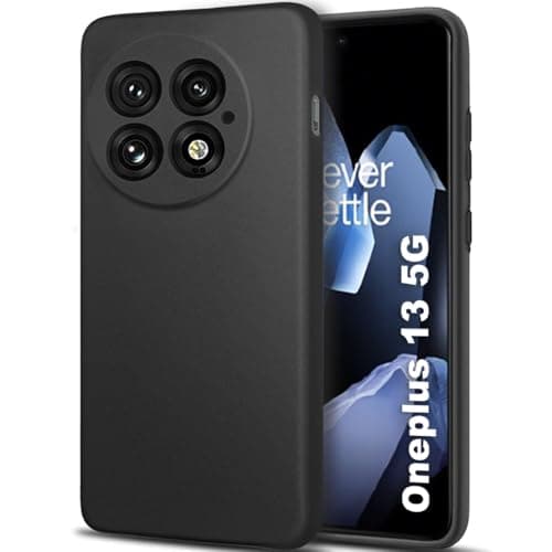 TheGiftKart Sleek Back Cover Case for OnePlus 13 5G | Slim Fit Protective Design | Ultra Matte Finish | Camera Protection Bump | Soft Silicon Back Cover Case for OnePlus 13 5G (Silicone, Black)