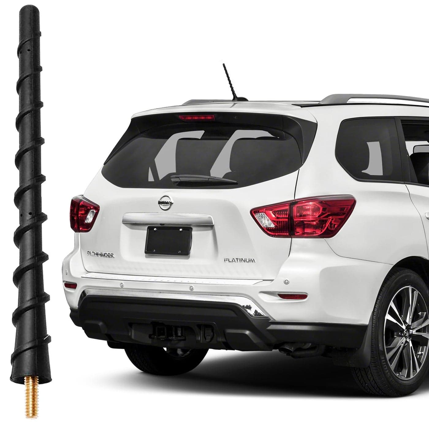 KSaAuto Antenna for Nissan Pathfinder Rogue Cube 350Z Murano Leaf Navara Versa Sedan Note Sentra Juke Frontier Kicks Altima, Nissan Accessories, 7 Inch Short Car Nissan Antenna Replacement Mast Screw
