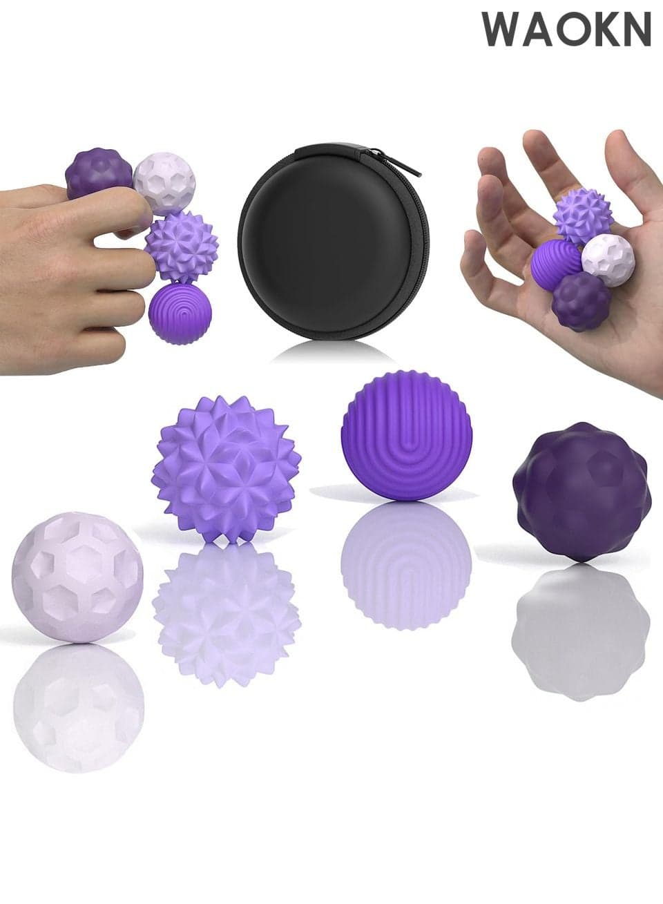 Magnetic Balls Fidget Toys for Adults&Teens, 4pcs Large Sensory Attraction Stress Balls with Silicone Shell to Calm Restless Hands Anxious Mind, Office Desk Magnet Balls Toys for Anxiety Relief(Pueple)
