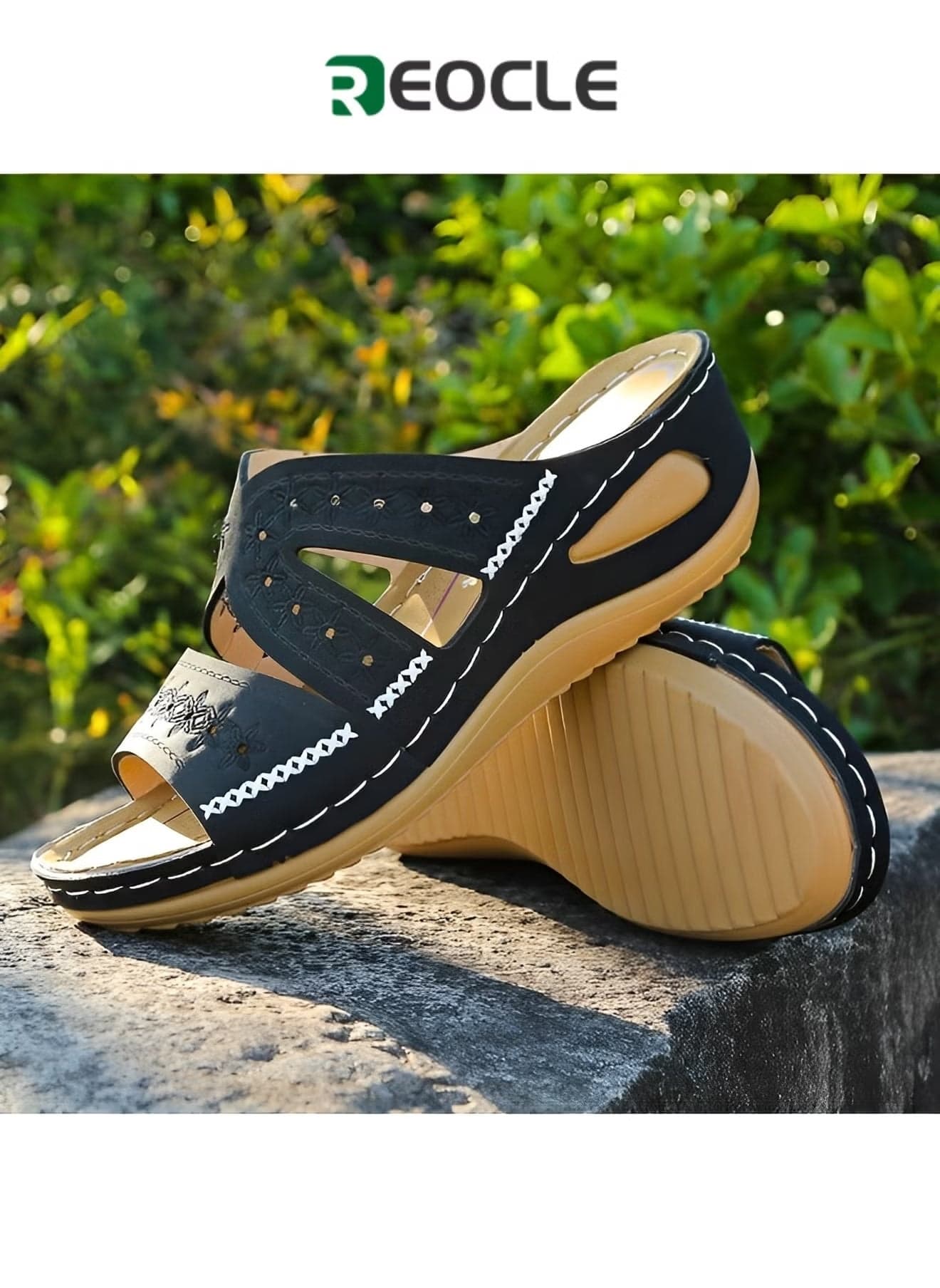 Women's Sandals Platform Wedge Slip On Dressy Casual Summer Beach Shoes Comfortable Lightweight Platform Shoes for Women