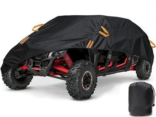JZAHYUK UTV Cover 600D Oxford Cloth 46 Seater 4 Door Side by Side Covers AllWeather Protection UTV Covers Compatible with Polaris Ranger RZR General CanAm Maverick Defender Kawasaki157x65x77L