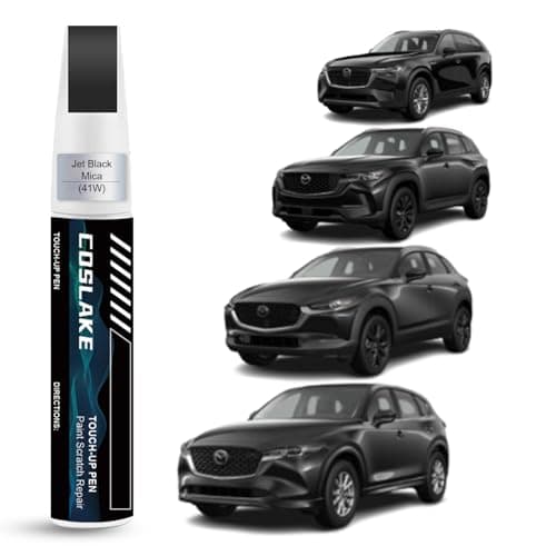 COSLAKE Car Touch Up Paint(Jet Black Mica(41W)) for Mazda, Car Paint Scratch Repair Kit, Quick & Easy Solution to Repair, 2 in 1 Scratch Remover Pen with Color-Matched