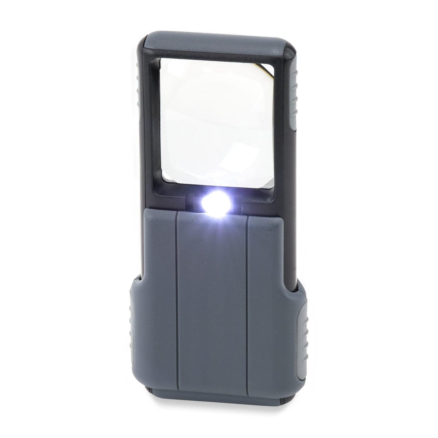 Carson MiniBrite LED Lighted SlideOut Aspheric Magnifier with Protective Sleeve PO55 5X Gray