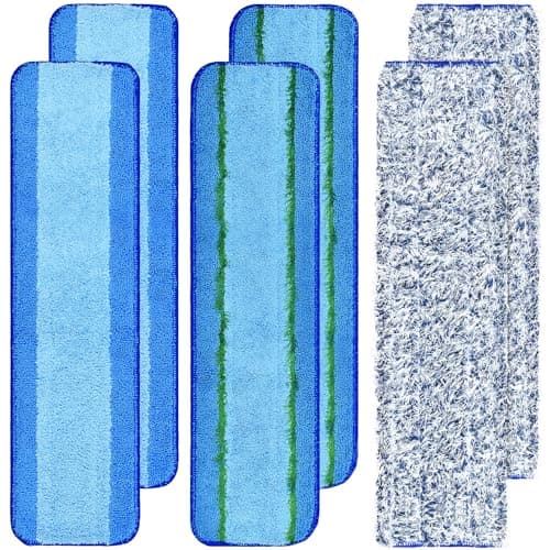 6 Pack Microfiber Cleaning Replacement Pad for Bona Mop,Washable Reusable Microfiber Cleaning Mop Pad for Hardwood Floor,Wet Dry Use,2 Deep Cleaning Pad+2 Microfiber Cleaning Pad+2 Dusting Mop Pad