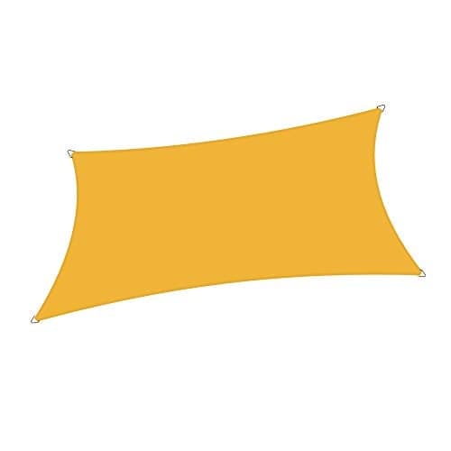 Alion Home 10' x 10' Waterproof Woven Sun Shade Sail in Vibrant Colors (Mango Yellow)