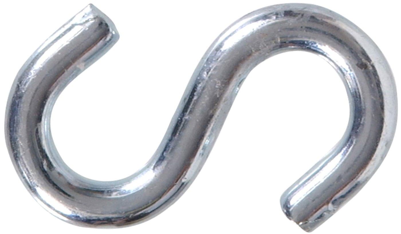 Hardware Essentials 320240 (1/4-inch x 2-inch) 50 Pack S-Hooks, 1/4 Inch x 2 Inch, Zinc-P