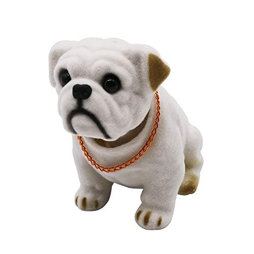 Rayberro Shaking Head Bulldog Figurine Car Dashboard Decoration, Nodding Bulldog Statue Car Vehicle Decor Creative Dog Sculpture Tabletop Ornaments Collectible Crafts Home Office Decor