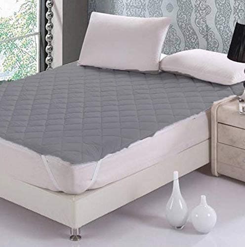Rajasthan Crafts Waterproof and Dust Proof Microfiber Double Bed Mattress Protector (Grey; 72X78-inch)