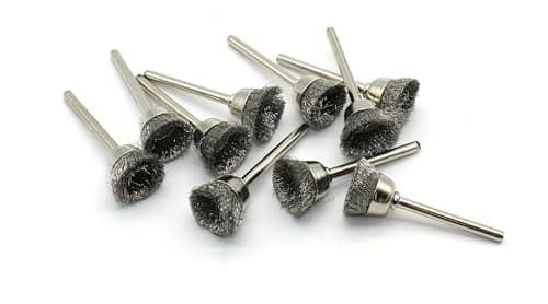 TEMO 10 pc Stainless Steel Bristle 1/2 Inch Cup Wire Brush with 1/8 Inch Shank for Dremel and Other Rotary Tools on Rust Removal, Corrosion and Scrub Surfaces