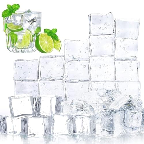 DomeStar 100PCS Clear Fake Ice Cubes, Acrylic Fake Ice Vase Fillers Centerpiece Photography Accessories Food Props Table Scatter Decoration