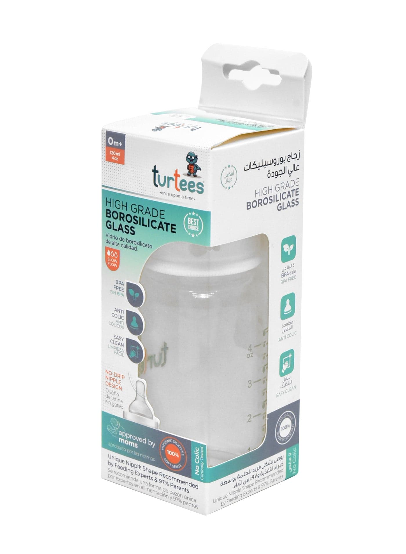 turtees Nurser Feeding Bottle, 240ml - Assorted