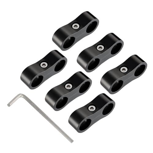 EVIL ENERGY Hose Separator ClampFuel Line Mounting Clamp Aluminum Black 6 AN6