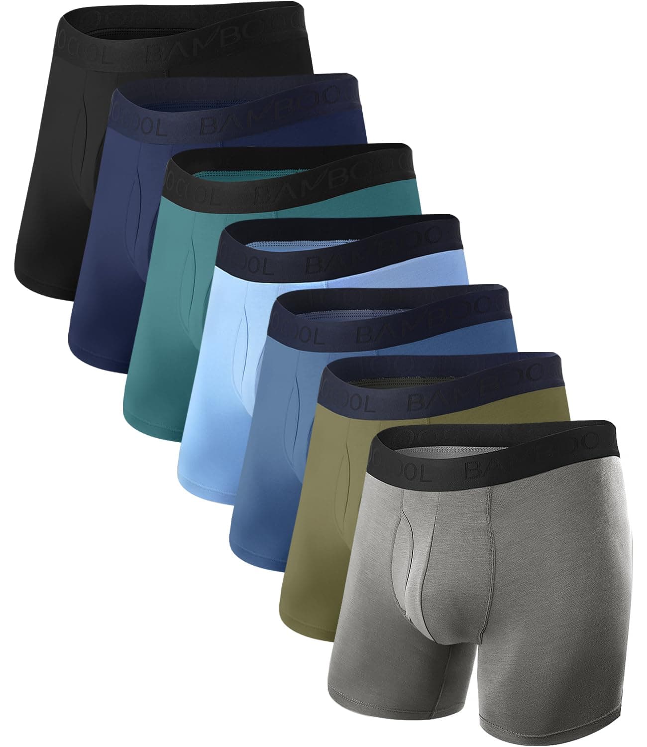 BAMBOO COOL Mens Underwear Breathable Boxer Briefs with Fly MoistureWicking Lightweight Underwear