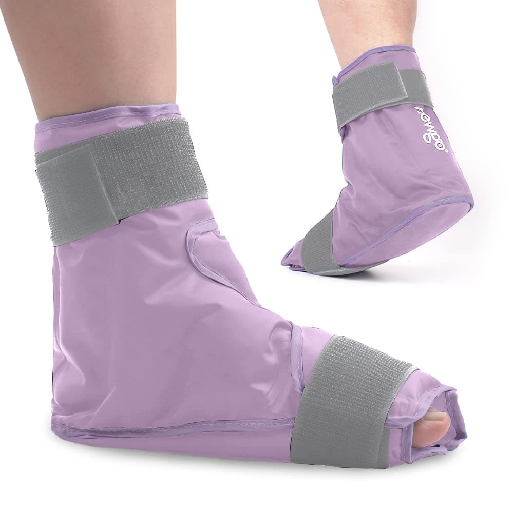 NEWGO Ice Pack Foot Ankle Ice Pack Wrap for Plantar Fasciitis Foot Surgery Recovery Hot Cold Therapy Ice Boot Foot for Bunions Ankle Injury Swelling Burning Feet Purple