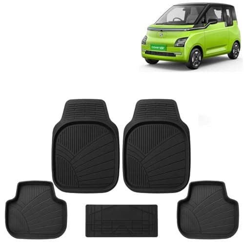 KINGSWAY Accessories Premium 5 Pcs PVC Car Floor Mat Compatible with Morris Garages (MG) Comet EV Year 2023 Onwards, Waterproof, Anti Slip, All Weather Protection, Easy to Clean Car Foot Mats, Black