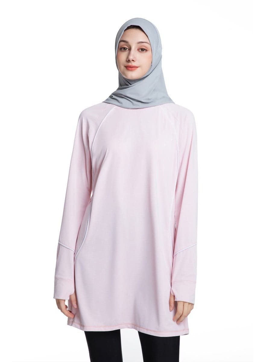Muslim Women's Sportswear Top Quick-Dry Hooded Fitness Wear, Fashion Long-Sleeve Yoga Outfit, Casual Athletic T-Shirt for Running & Yoga
