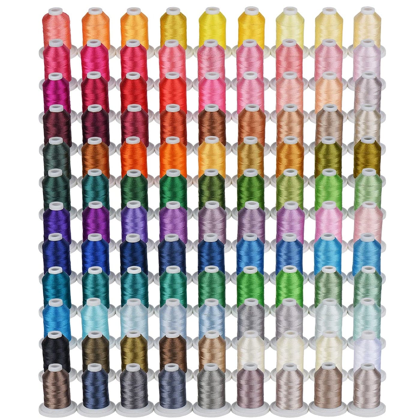 Simthread Embroidery Thread 800 Yards Snap Spools 108 Madeira Colors Compatible with Brother Babylock Janome Singer Husqvarna Embroidery and Sewing Machine