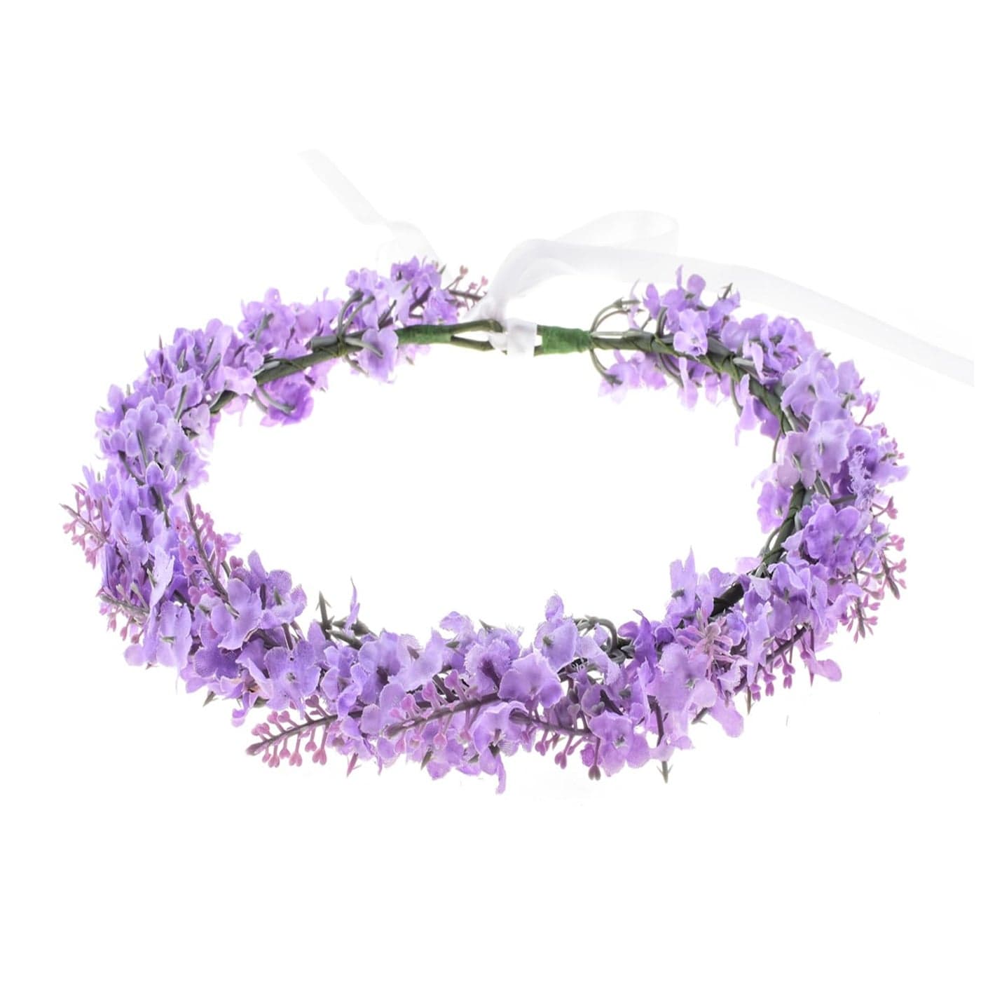 June Bloomy Wedding Hydrangea Flower Headband Spring Flower Crown Wreath Boho Garland HaloLavender